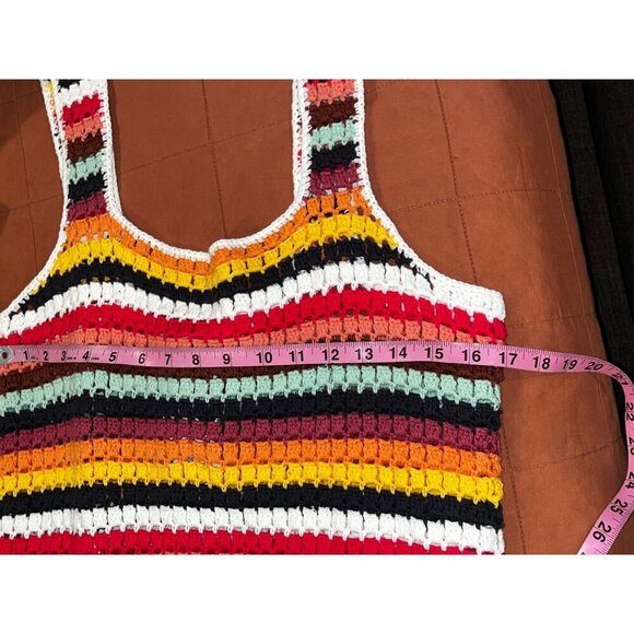NWT Marine Layer Fiona Multicolor Crochet Striped Women's Mini Dress Size XL - Picture 6 of 9